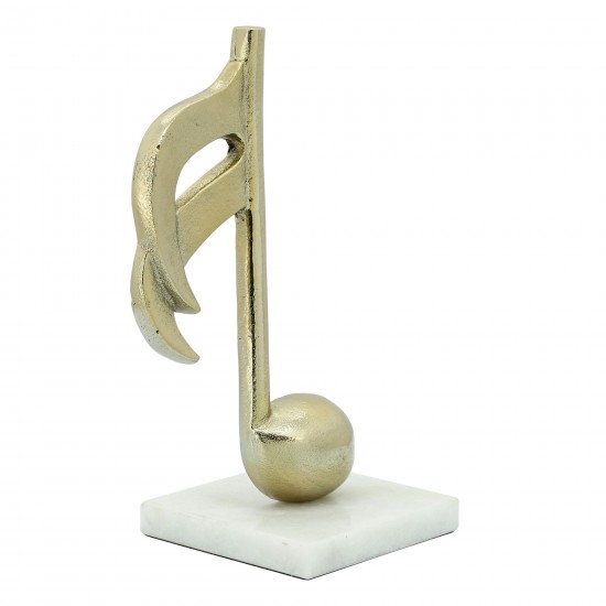 Metal 9" Music Note Accent, Gold