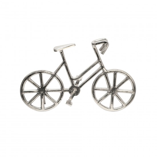 9" Metal Bicycle, Silver