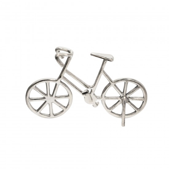 9" Metal Bicycle, Silver