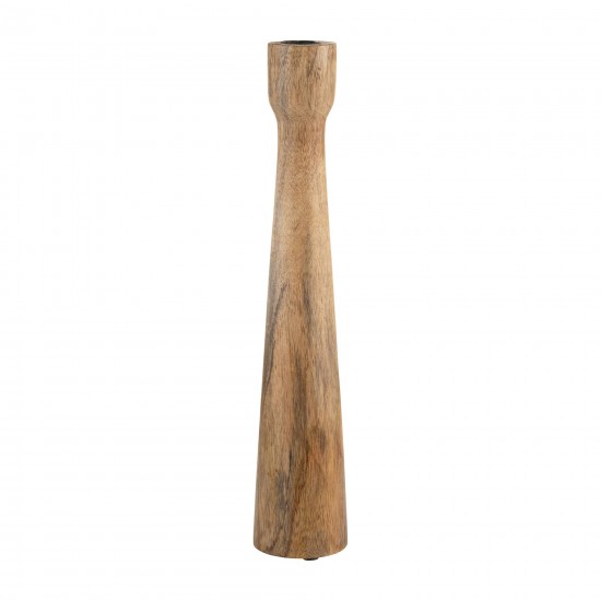 Wood, 16"h Candle Holder, Brown