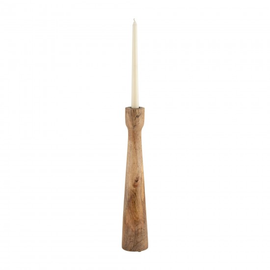 Wood, 16"h Candle Holder, Brown