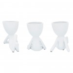 Cer, S/3 8" Sitting Humans, White