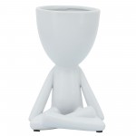 Cer, S/3 8" Sitting Humans, White