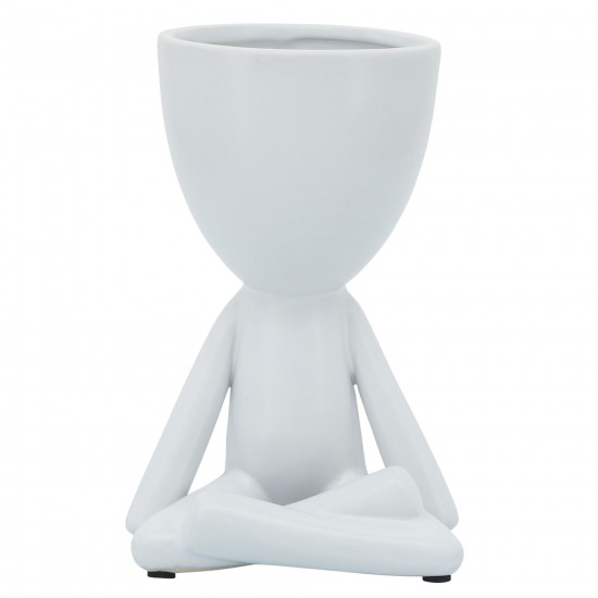 Cer, S/3 8" Sitting Humans, White