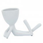 Cer, S/3 8" Sitting Humans, White