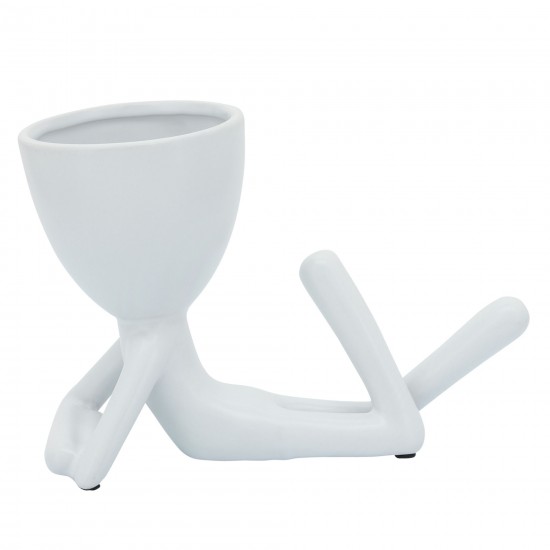 Cer, S/3 8" Sitting Humans, White