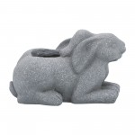 Resin, 11"l Bunnies Duo Planter, Gray