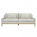 Wood, 3-seater Bolstered Sofa, Beige Kd