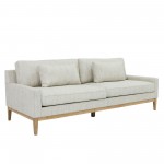 Wood, 3-seater Bolstered Sofa, Beige Kd