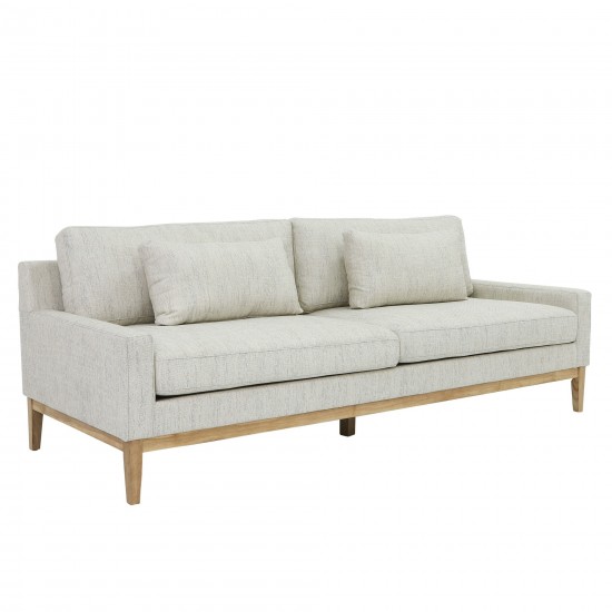 Wood, 3-seater Bolstered Sofa, Beige Kd