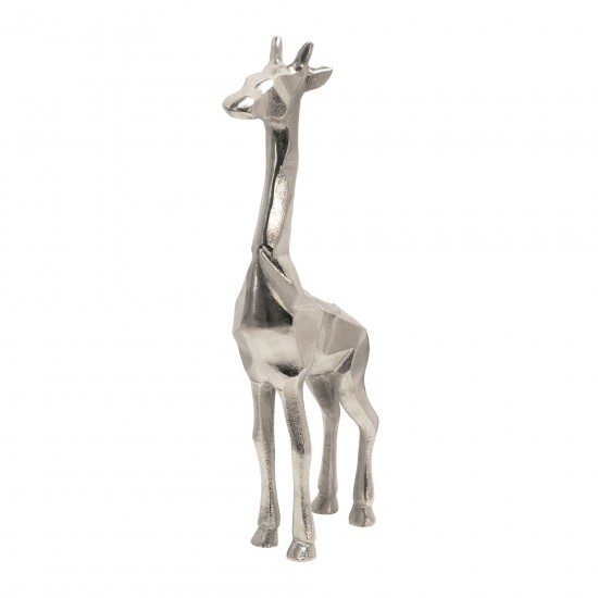 Aluminum Standing Giraffe, 15"silver