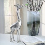 Aluminum Standing Giraffe, 15"silver