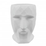 Resin 13"h Face Planter, White