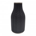 10" Chevron Vase, Black