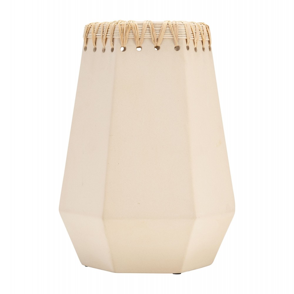 Cer, 11"h Vase W/ Weaving, Natural Cer, 11"h Vase W/ Weaving, Natural