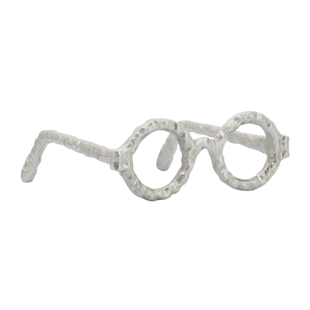 Aluminum Glasses Sculpture, Silver Aluminum Glasses Sculpture, Silver