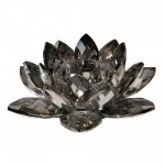 Black Crystal Lotus Votive Holder 8.25"