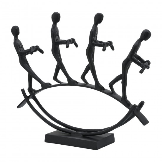 Metal, 15" 4 Men Balancing Act, Black