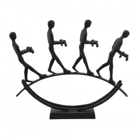 Metal, 15" 4 Men Balancing Act, Black