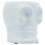 Cer, 5" Skull Vase, White