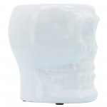 Cer, 5" Skull Vase, White