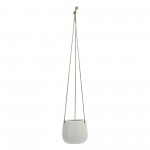 6" Abstract Hanging Planter, White