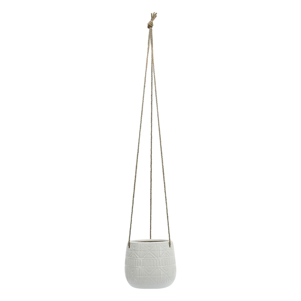 6" Abstract Hanging Planter, White