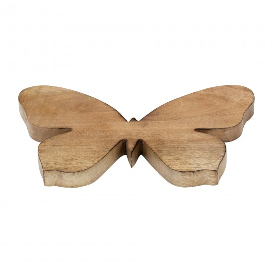 Wood, 12"h Butterfly Deco, Brown