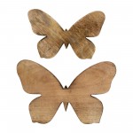 Wood, 12"h Butterfly Deco, Brown