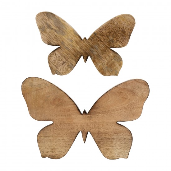 Wood, 12"h Butterfly Deco, Brown