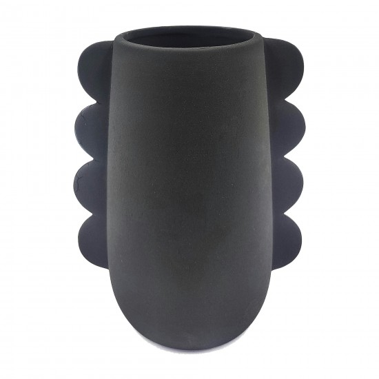 Dol, 7" Eared Vase, Black