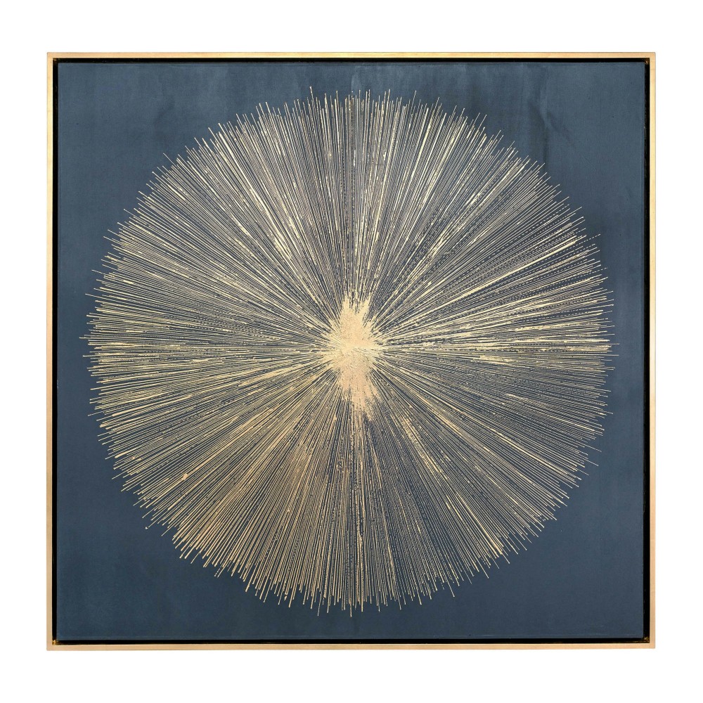 71x71, Hand Painted Shining Gold Leaf Canvas, Blk 71x71, Hand Painted Shining Gold Leaf Canvas, Blk