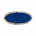 Ceramic 14" Beaded Vase, Navy/gold