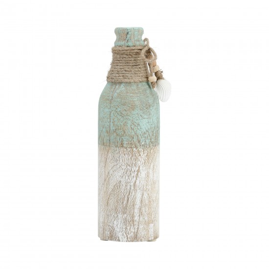 Wood, 10"h Tri-colored Bottle, Multi