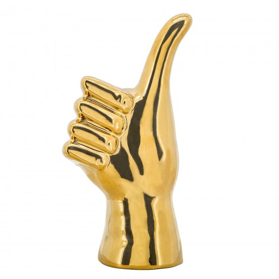 6"h Thumbs Up Table Deco, Gold