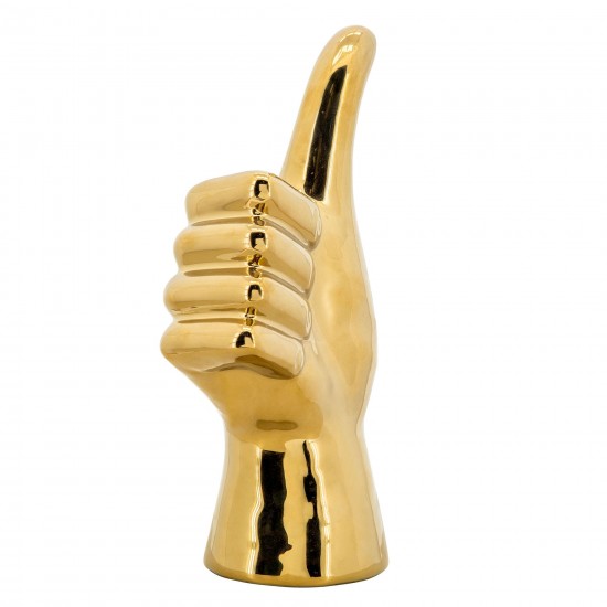 6"h Thumbs Up Table Deco, Gold