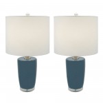 S/2 Ceramic 25" Table Lamps, Blue