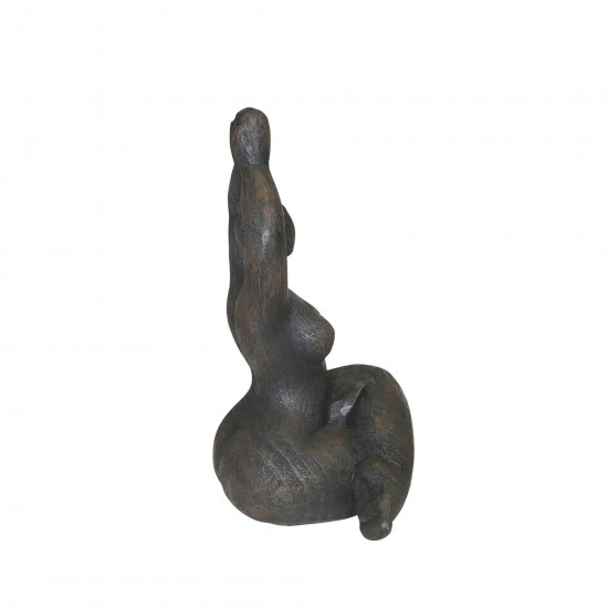 Resin 11" Namaste Female Yoga Figurine, Black