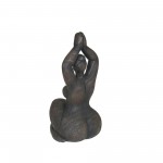Resin 11" Namaste Female Yoga Figurine, Black