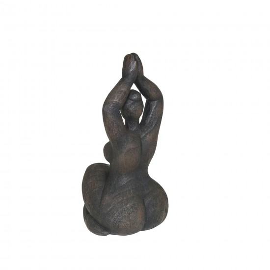 Resin 11" Namaste Female Yoga Figurine, Black