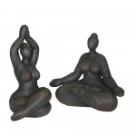 Resin 11" Namaste Female Yoga Figurine, Black