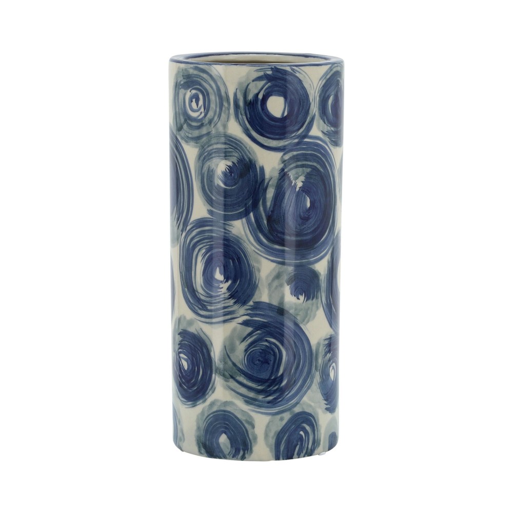 Cer, 12" Cylinder Vase, Blue