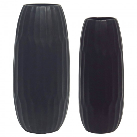 Ceramic 16" Vase , Black