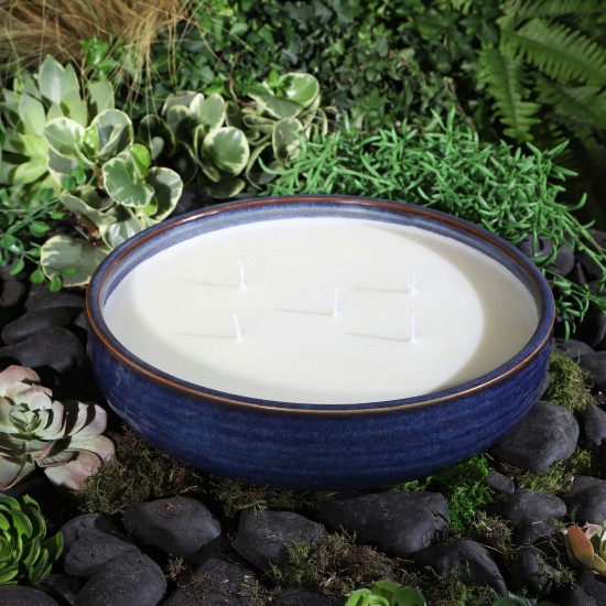 13" Bowl Citronella Candle By Liv & Skye 60oz, Blue