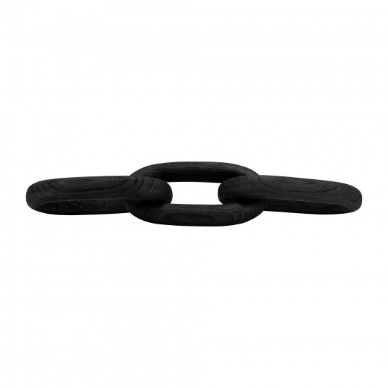 28" 3 Wooden Links, Black