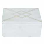 Marble, 7x5 Box W/ Inlay, White