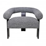 Curved Back Wishbonechair With Black Legs - Gray