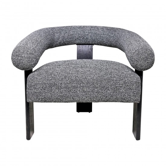 Curved Back Wishbonechair With Black Legs - Gray