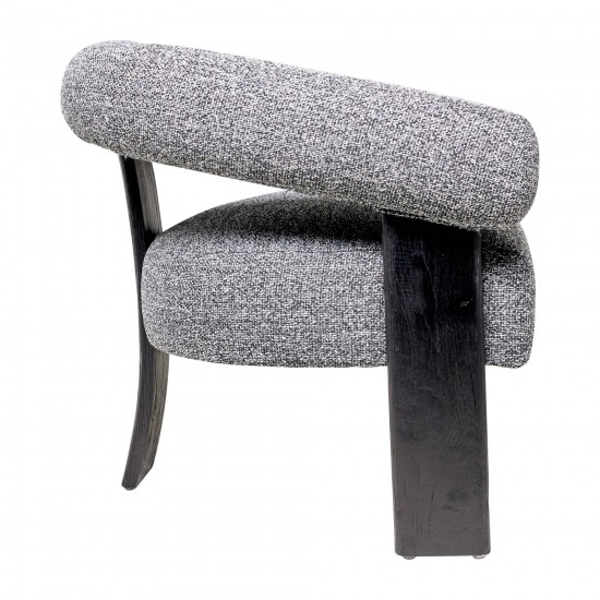 Curved Back Wishbonechair With Black Legs - Gray