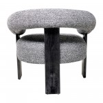 Curved Back Wishbonechair With Black Legs - Gray